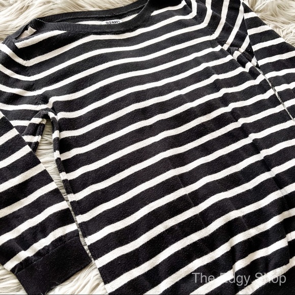 Old Navy | 3/4 Length Striped Crewneck Sweater - Picture 2 of 6